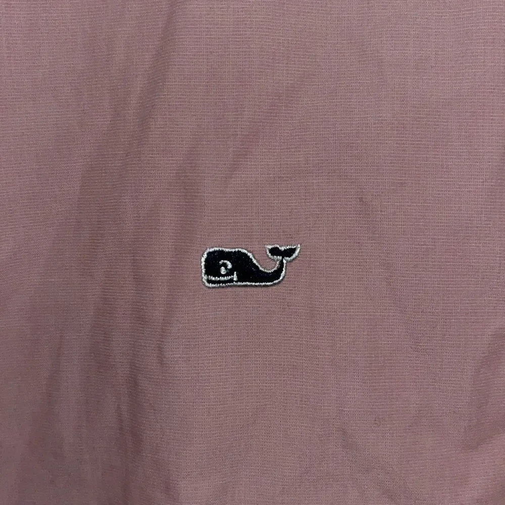 Pink Blue whale Vineyard Vines Whale Youth Kids cotton LS shirt L boys